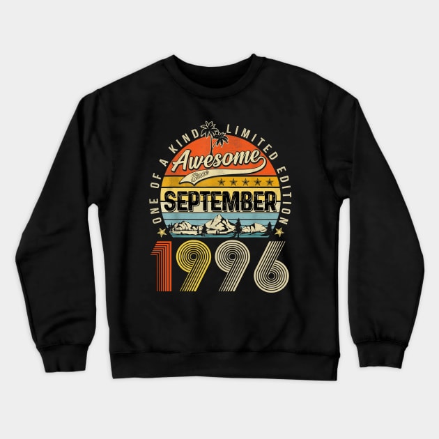 Awesome Since September 1996 Vintage 27th Birthday Crewneck Sweatshirt by Marcelo Nimtz